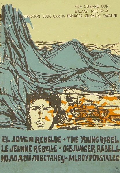 cartel del filme El joven rebelde de Julio García Espinosa